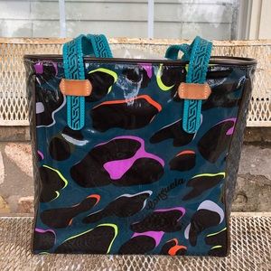 Consuela tote bag with leather straps & 2 internal pockets. Large purse or tote